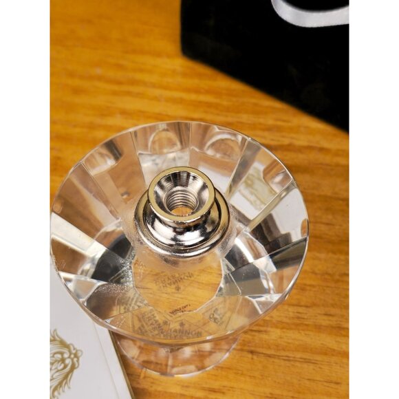 Crystal Perfume Bottle With Lotus Stopper By Shannon Crystal Godinger In Black V - Picture 15 of 16